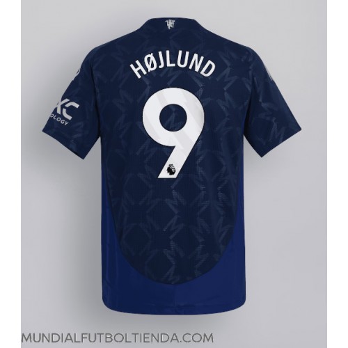 Camiseta Manchester United Rasmus Hojlund #9 Segunda Equipación Replica 2024-25 mangas cortas